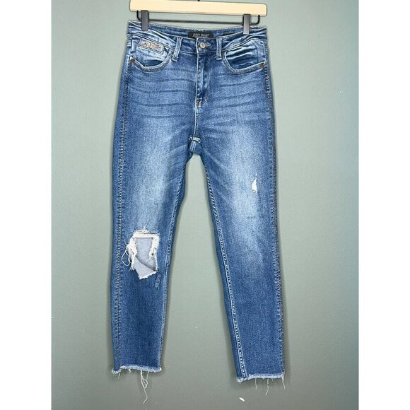 Judy Blue Women's 5 / 27 Moscow Howdy Boyfriend Fit Distressed Raw Hem #M948 - Picture 1 of 11